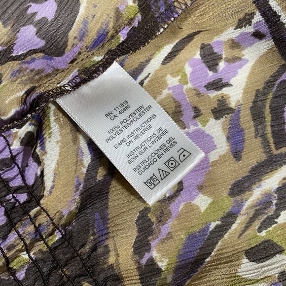 Michael Kors Women's Sz 1X Top Paisley Print Loose Fit Boho Stretch Artsy Career - Picture 4 of 8